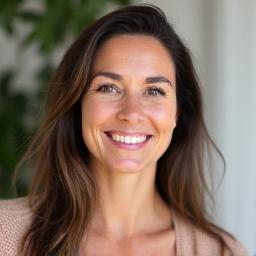 Photo de la fondatrice d'Harmonie Mère, une femme souriante et empathique